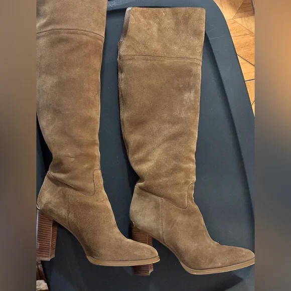 Michael Kors Tan Suede Over the Knee Boots - Picture 12 of 14
